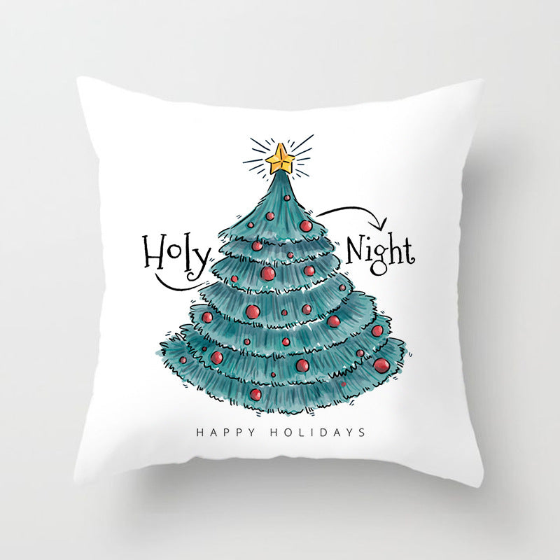 Square Festive Decorative Throw Pillow Cover with Holiday Bauble Graphic and Concealed Zipper