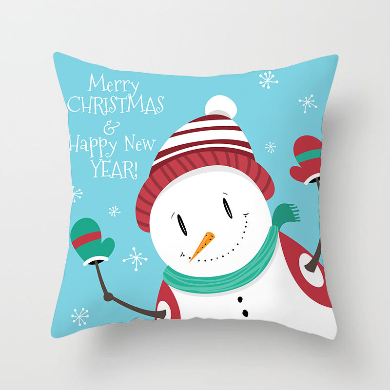 Square Festive Decorative Throw Pillow Cover with Holiday Bauble Graphic and Concealed Zipper