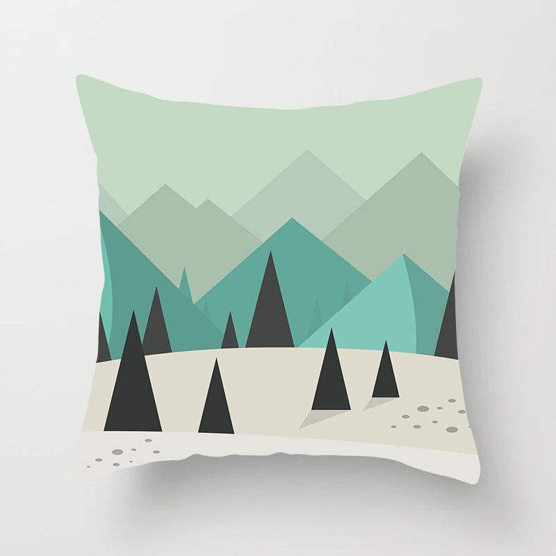 Square Festive Decorative Throw Pillow Cover with Holiday Bauble Graphic and Concealed Zipper