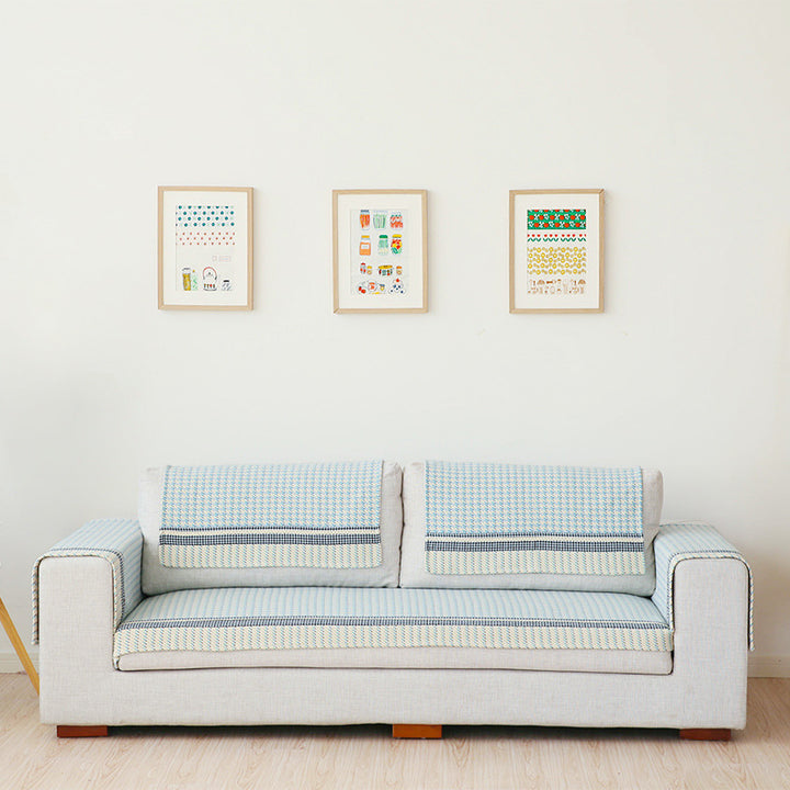 Sofa cushion set for 3-seater with non-slip underside and decorative stitching Stornfield