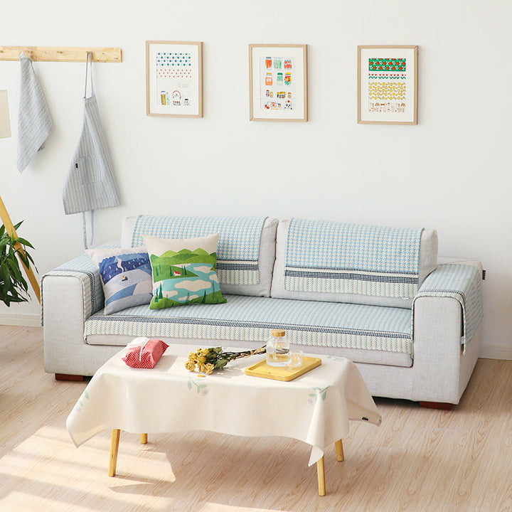 Sofa cushion set for 3-seater with non-slip underside and decorative stitching Stornfield
