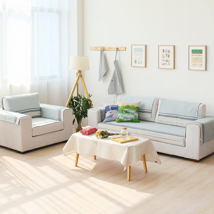 Sofa cushion set for 3-seater with non-slip underside and decorative stitching Stornfield