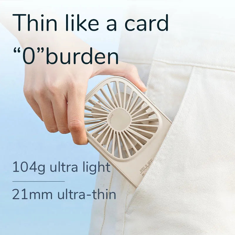 Mini Handheld USB Rechargeable Fan with 3 Speeds, Portable Lash Fan & Desk Stand | Stornfield