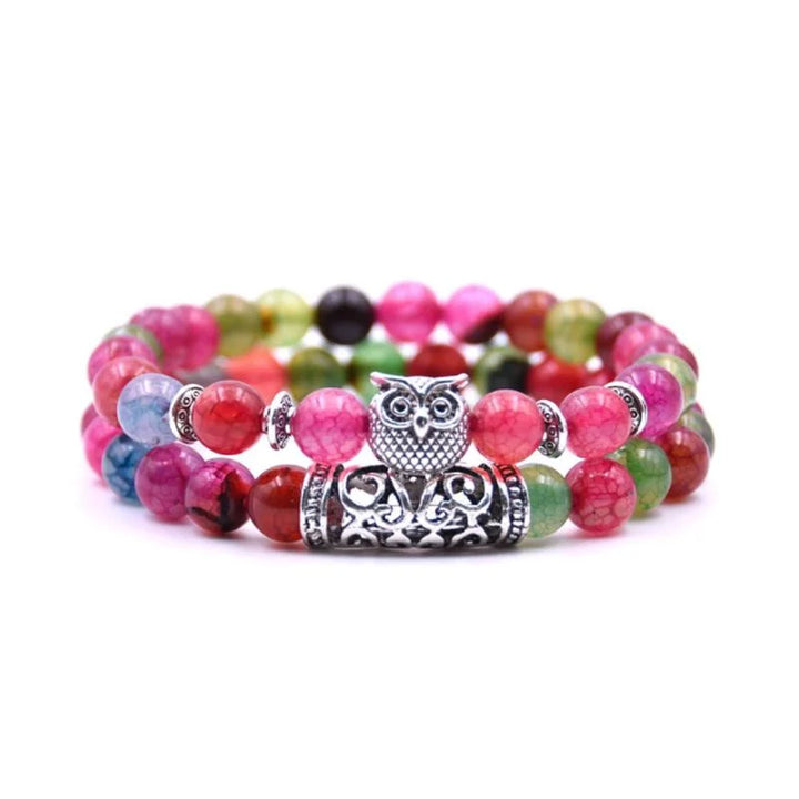 Stornfield | Bracelet en pierre naturelle avec charme hibou