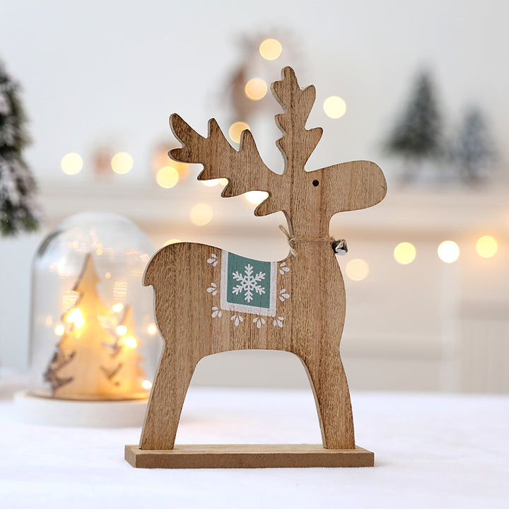 Wooden Christmas Reindeer Figurine