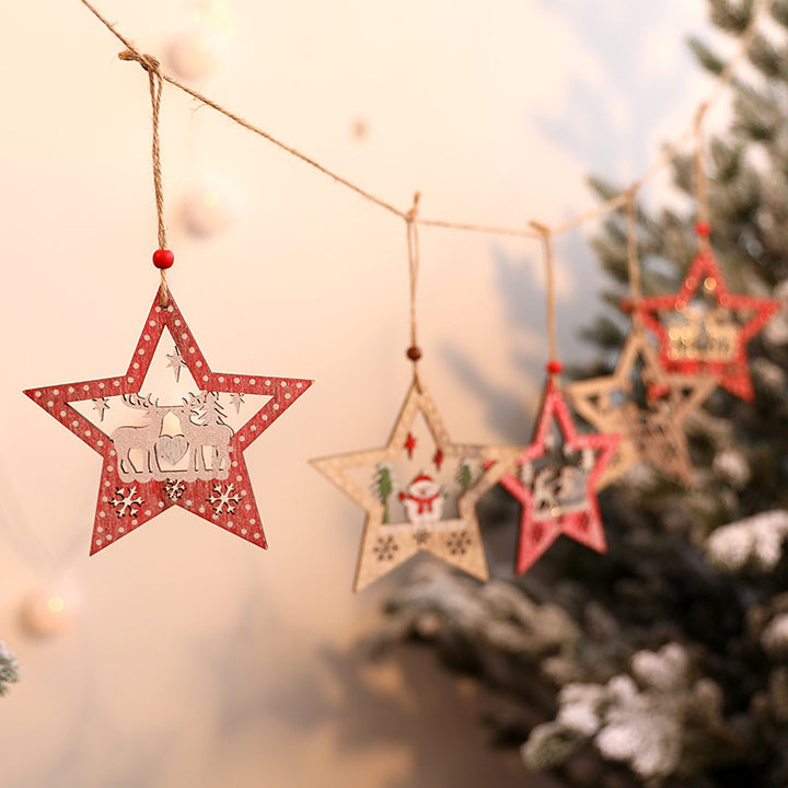 Decorative 3D Wooden Star Ornaments