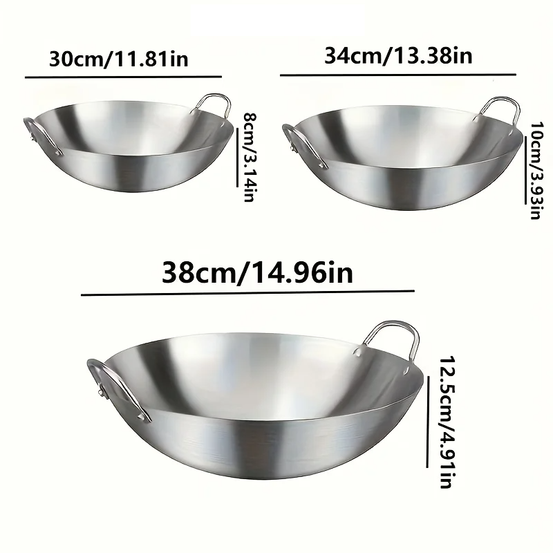 ChefMaster – Large Stainless Steel Wok with Double Handles Stornfield