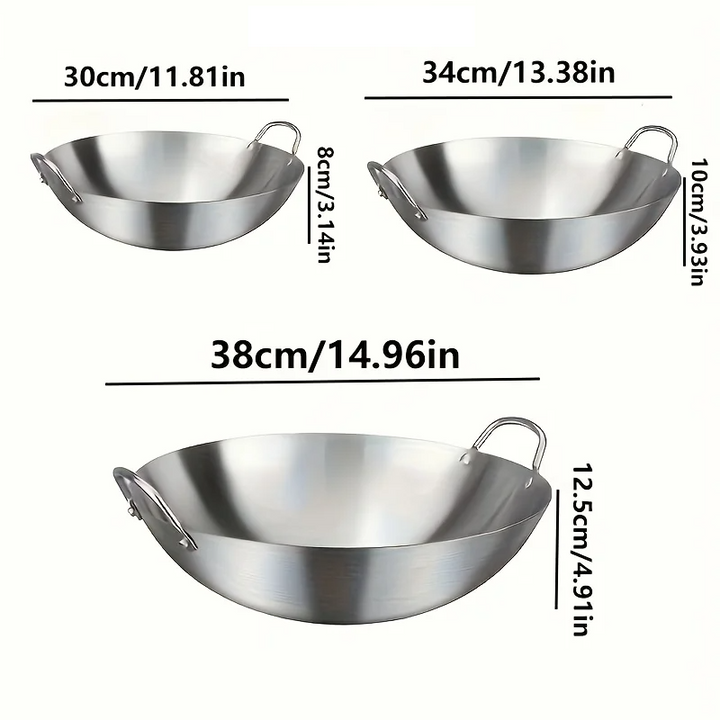 ChefMaster – Large Stainless Steel Wok with Double Handles Stornfield
