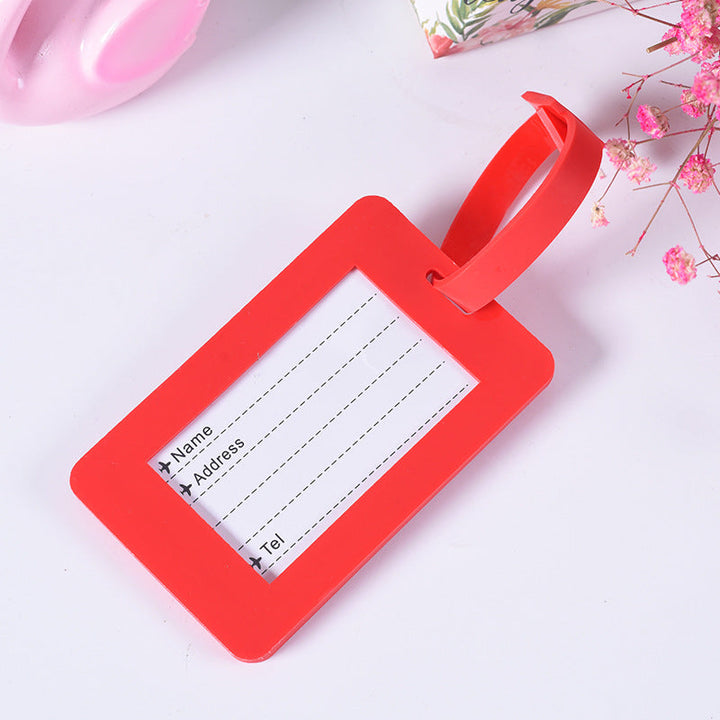 silicone luggage ID tag with adjustable strap and embossed travel identification panel Stornfield