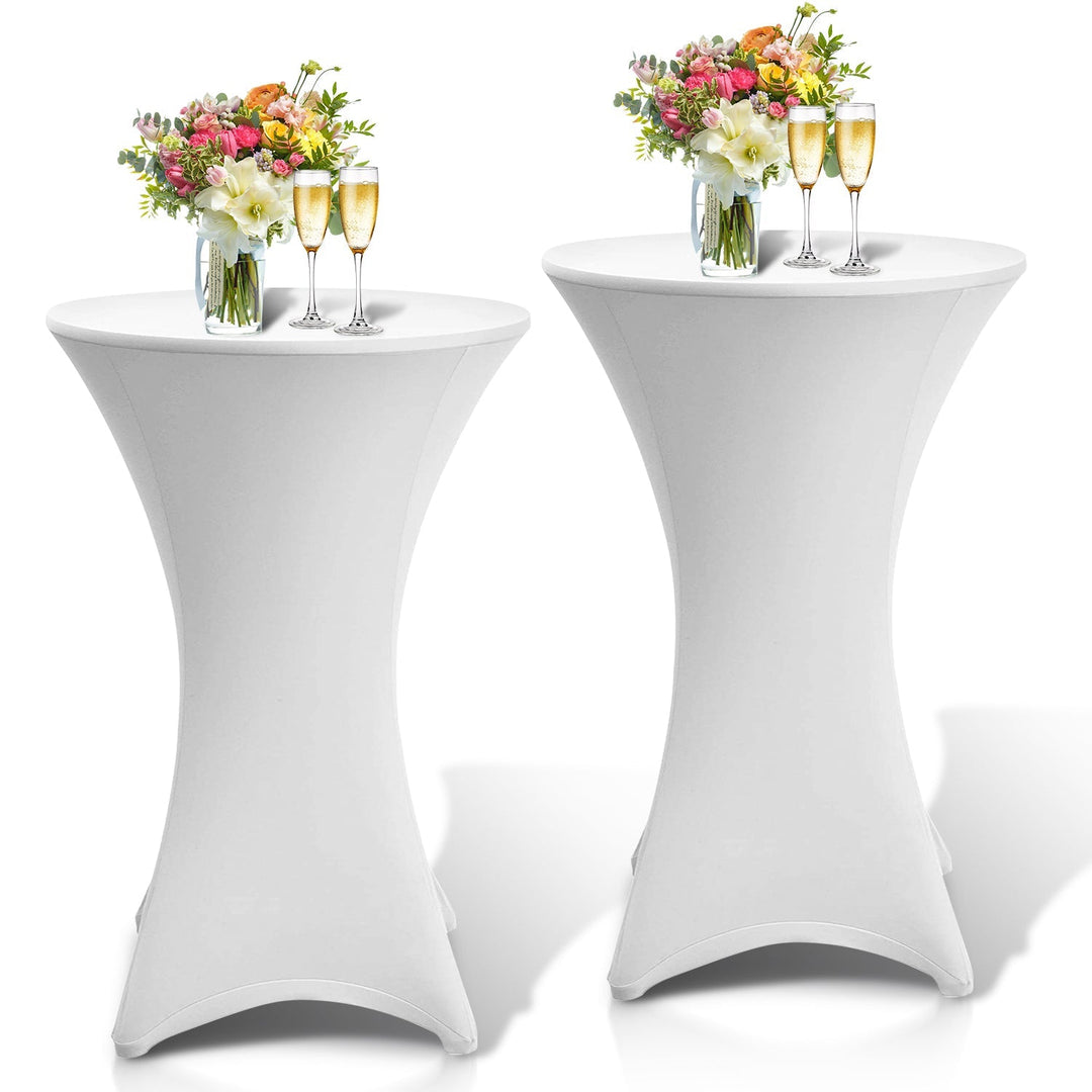 Stretch Table Cover Round Bar Table Cover White | Stornfield