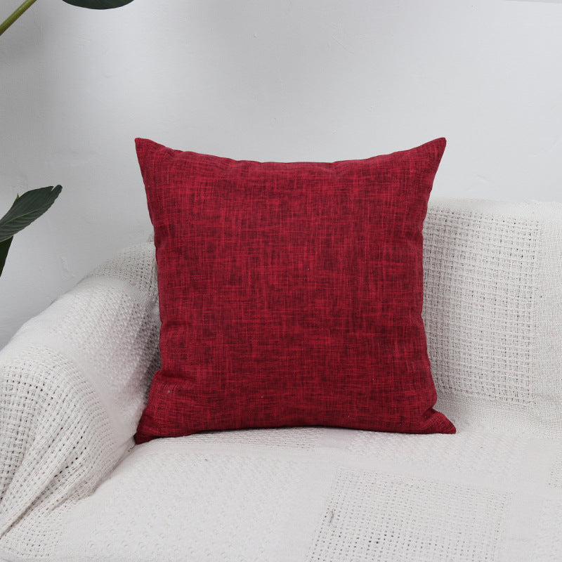 Square Textured Linen-Blend Accent Cushion Cover with Removable Insert Sleeve