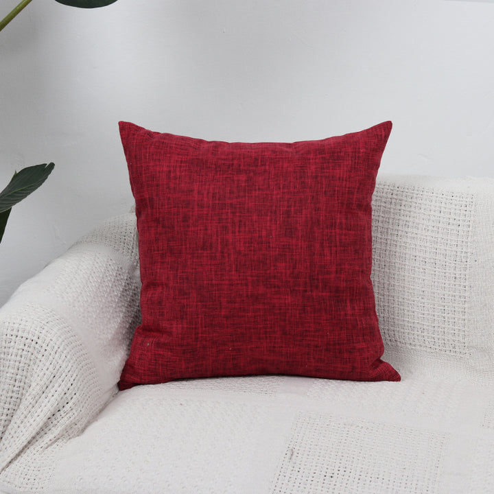 Square Textured Linen-Blend Accent Cushion Cover with Removable Insert Sleeve