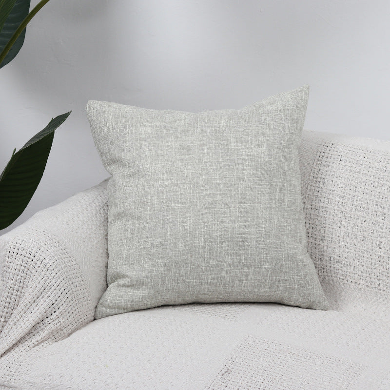 Square Textured Linen-Blend Accent Cushion Cover with Removable Insert Sleeve