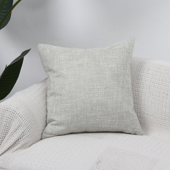 Square Textured Linen-Blend Accent Cushion Cover with Removable Insert Sleeve