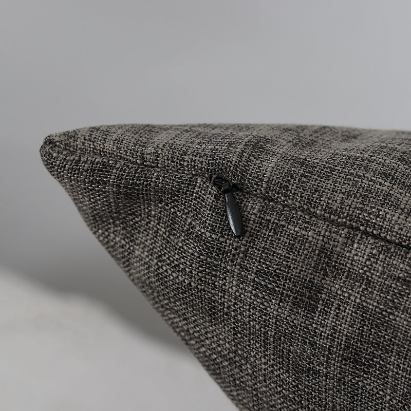 Square Textured Linen-Blend Accent Cushion Cover with Removable Insert Sleeve