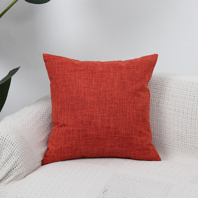 Square Textured Linen-Blend Accent Cushion Cover with Removable Insert Sleeve