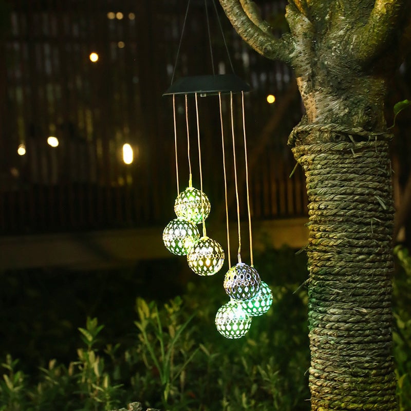 Stornfield | Solar Metallic Wind Chime – Solar LED Garden Decoration with Soothing Sounds