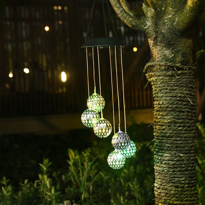 Stornfield | Solar Metallic Wind Chime – Solar LED Garden Decoration with Soothing Sounds