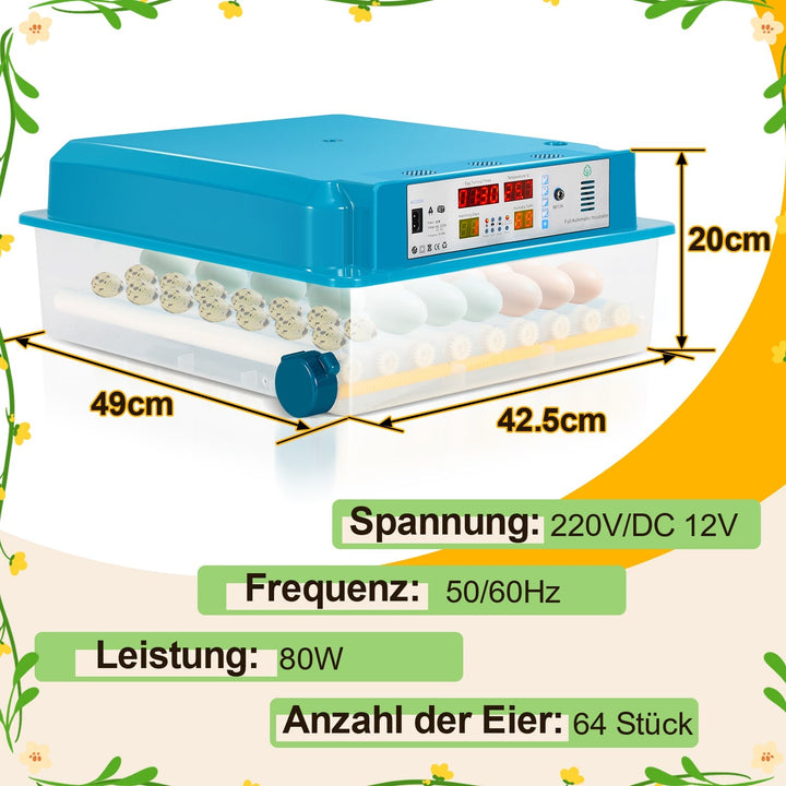 Brutautomat Fully Automatic Incubator for Chickens 64 Eggs | Stornfield