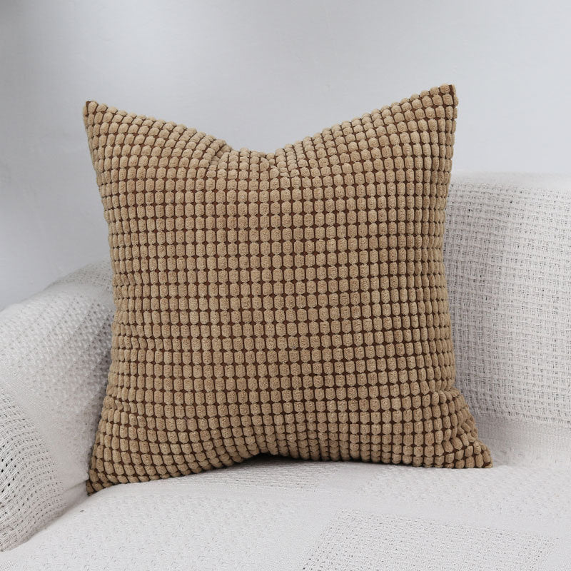 Textured Waffle-Weave Cotton Lumbar and Square Pillow Covers Set