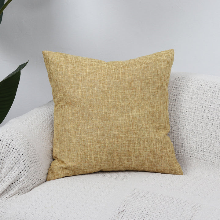 Square Textured Linen-Blend Accent Cushion Cover with Removable Insert Sleeve