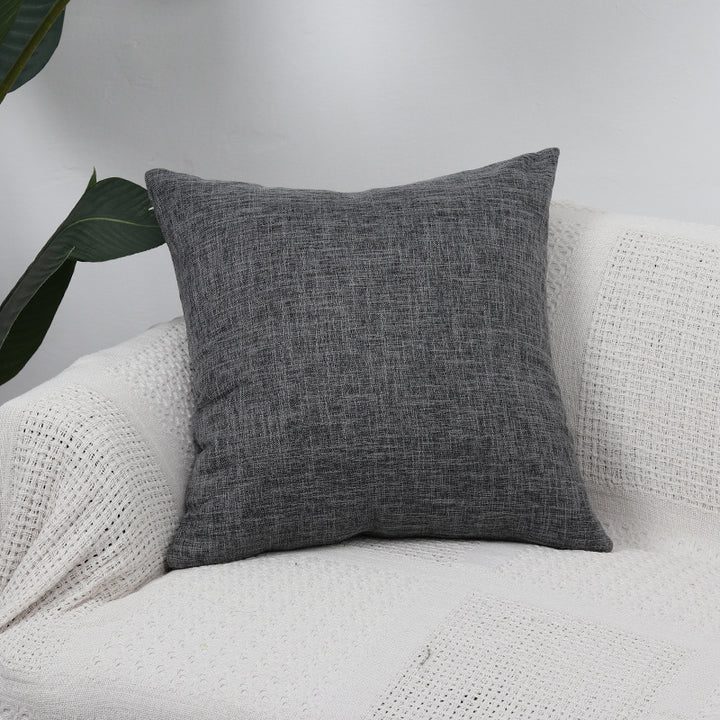 Square Textured Linen-Blend Accent Cushion Cover with Removable Insert Sleeve