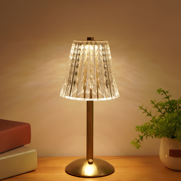 Golden Crystal Table Lamp - Aurora Luxe | Stornfield