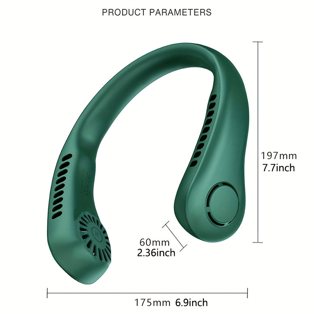 1pc Portable Neck Fan Electric Wireless Fan Rechargeable USB Mini Fan Bladeless Personal Fan Hanging Neck Cooler For Outdoor Sports | Stornfield