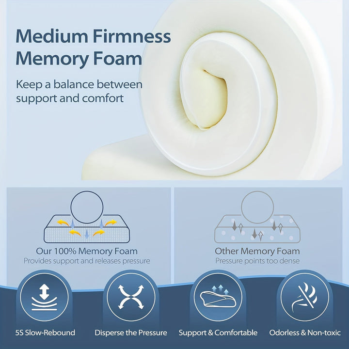 1pc Oval Macaron Pillow Cervical Memory Foam Pillow, Cooling Bed Pillow For Sleeping - Neck Pillows For Pain Relief Sleeping, Contour Support Ergonomic Pillow For Side Back Stomach Sleepers Using High And Low Partition | Stornfield