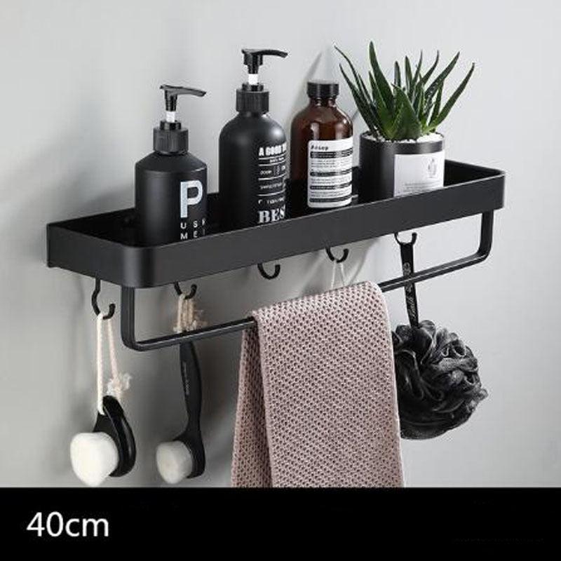 Stornfield | Black Space Aluminum Wall-Mounted Bathroom Shelf