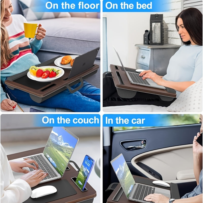 Ergonomic laptop stand with wrist support and device slots | Stornfield