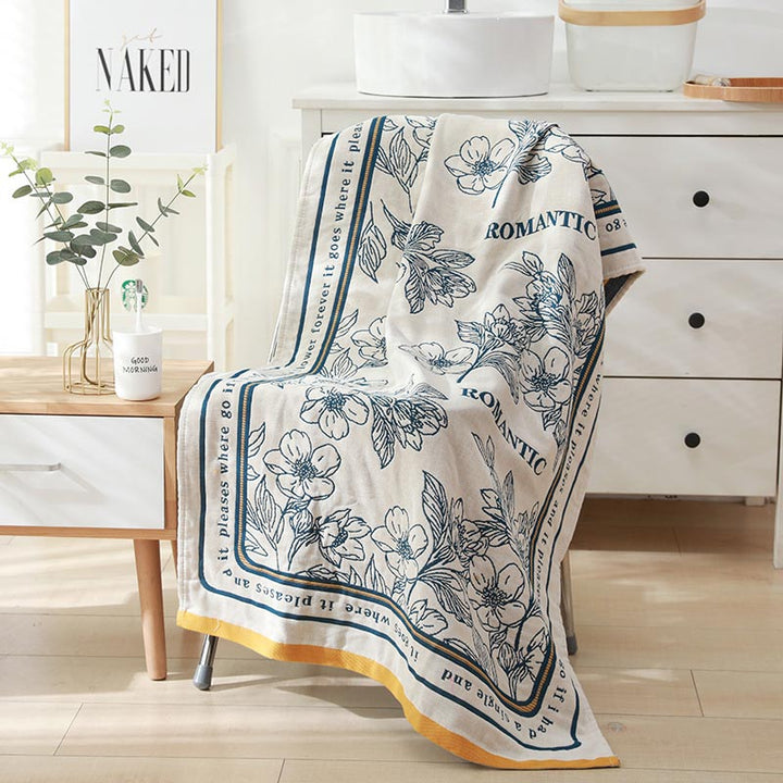 Flower Mixed Color Reversible Cotton Bath Towel | Stornfield