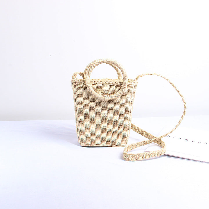 Handmade wicker bag with round handles Stornfield