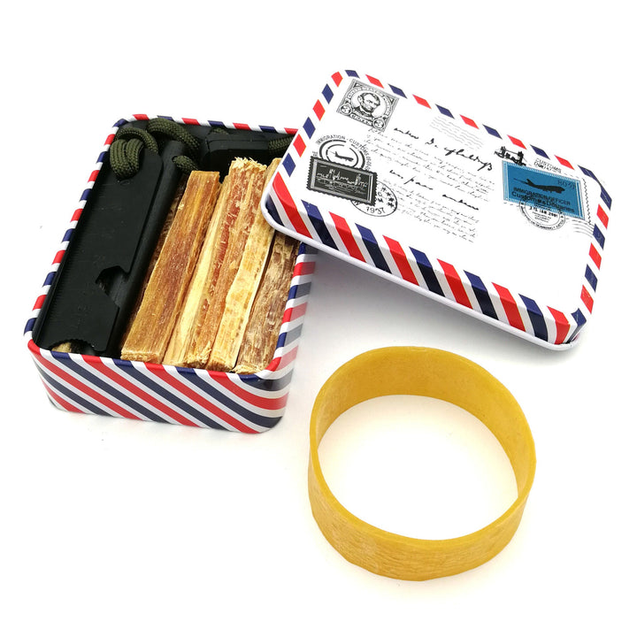portable travel palo santo ritual kit with metal airmail tin and fire starter Stornfield