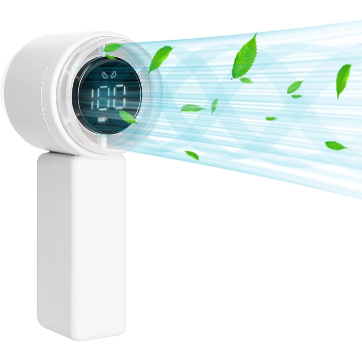 Compact High-Speed Handheld Fan with Digital Display - USB Rechargeable, 5 Speeds | Stornfield