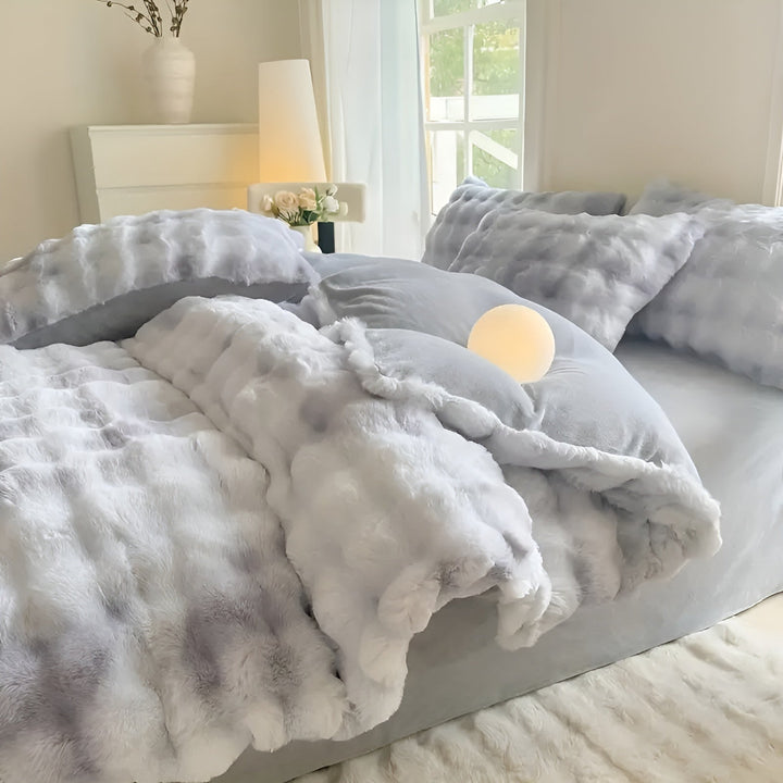 Cozy Plush Bedding Set – Warm and Soft for Autumn & Winter | ReversiStornfielde Design in Rabbit Fur & Milk Velvet | Stornfield