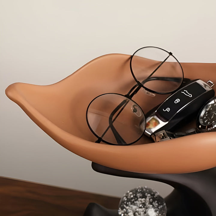 Organizer tray made of resin – Modern wave design | Stylish storage for keys, glasses & jewelry | Stornfield