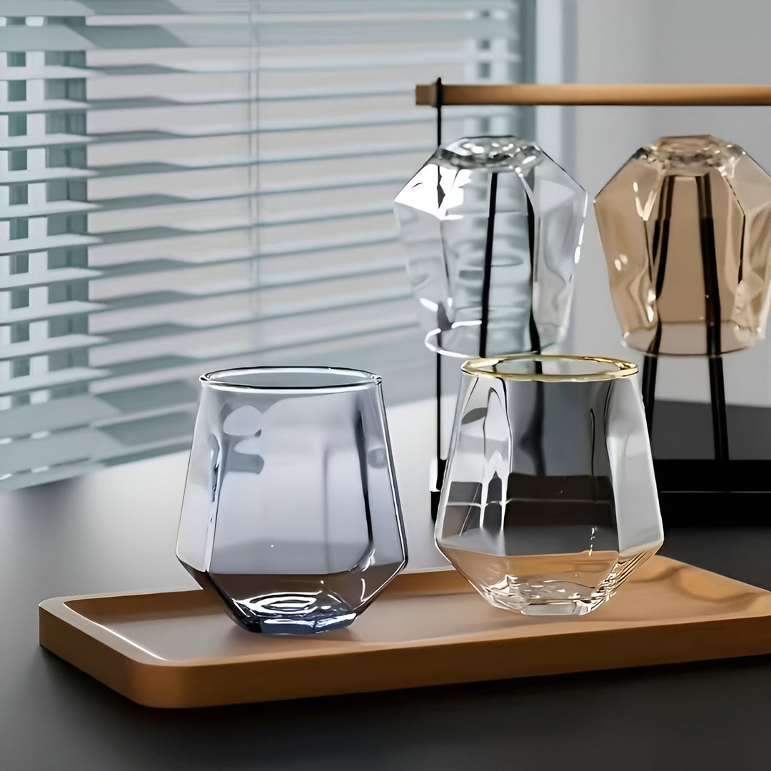 Glass Cup in Transparent Design, 4-Piece Set – Stylish and Decorative Design | 300 ml Glass Cup for Water, Juice, and Tea | Stornfield