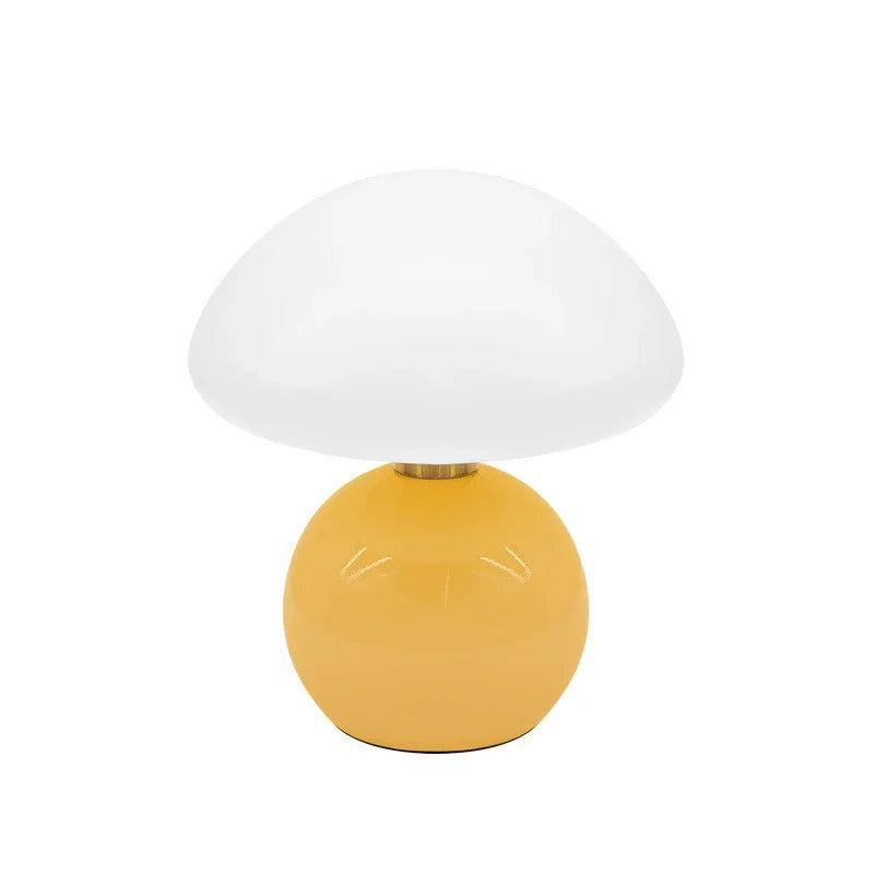 Modern bedside lamp with glass shade, designer LED table lamp for bedroom | Stornfield