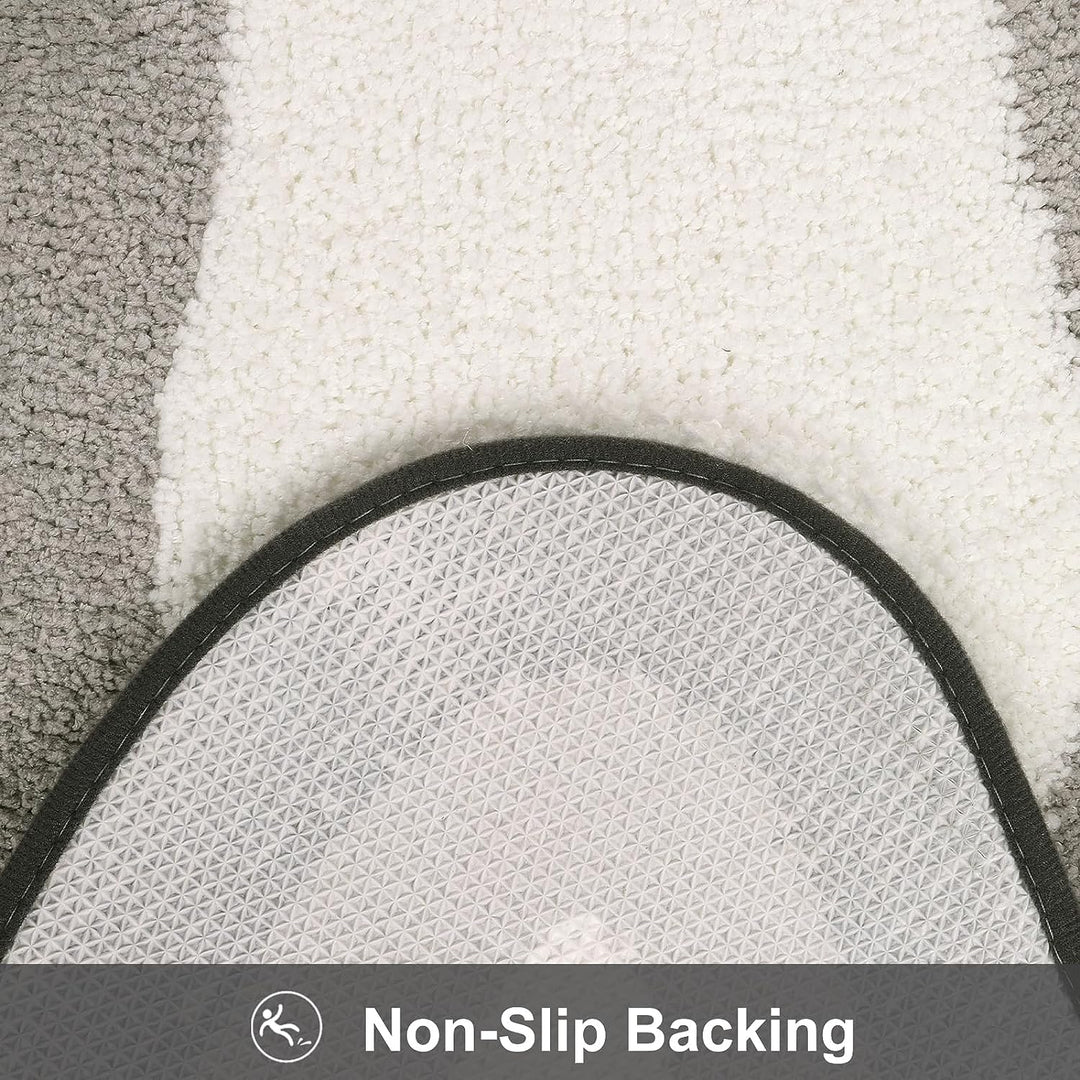 Stornfield | Tapis de bain dégradé noir, tapis pour salles de bain, joli tapis irrégulier antidérapant pour salle de douche