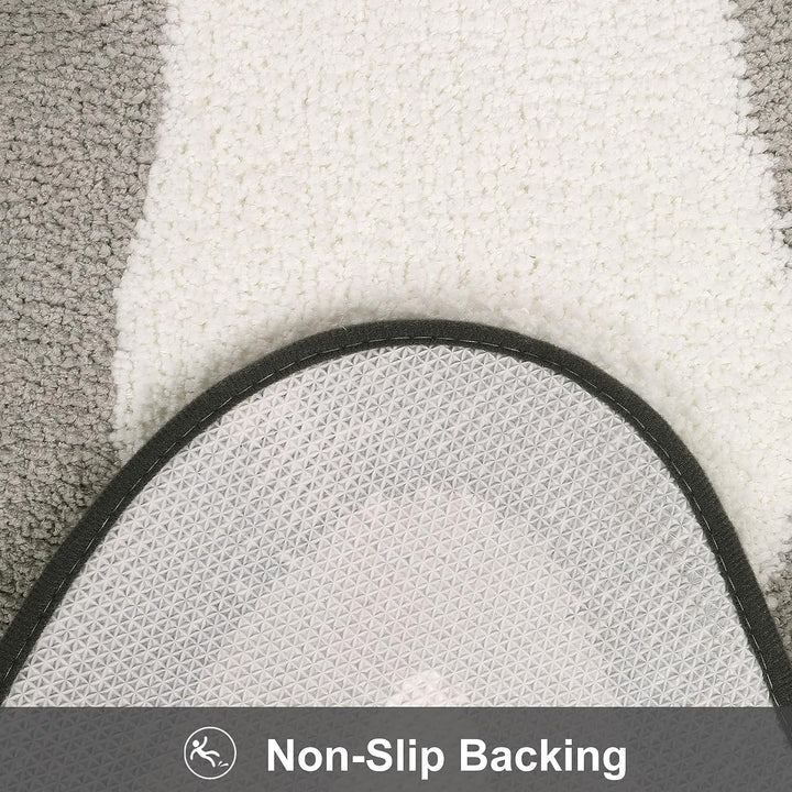 Stornfield | Tapis de bain dégradé noir, tapis pour salles de bain, joli tapis irrégulier antidérapant pour salle de douche