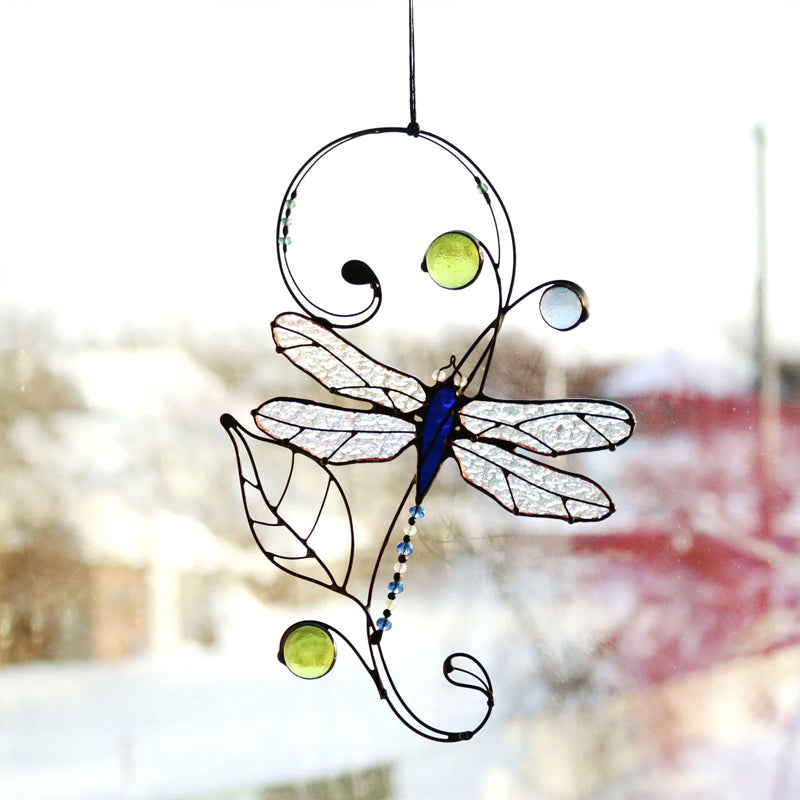 Stained Monarch Butterfly Glass Window Decor | Stornfield