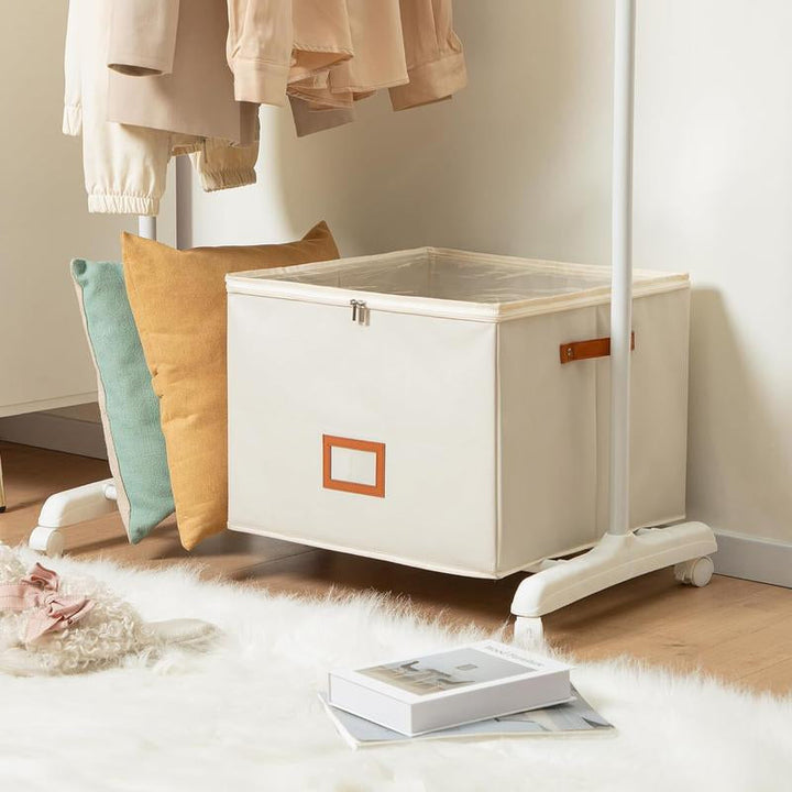 Foldable shoe box made of fabric with lid | Stornfield