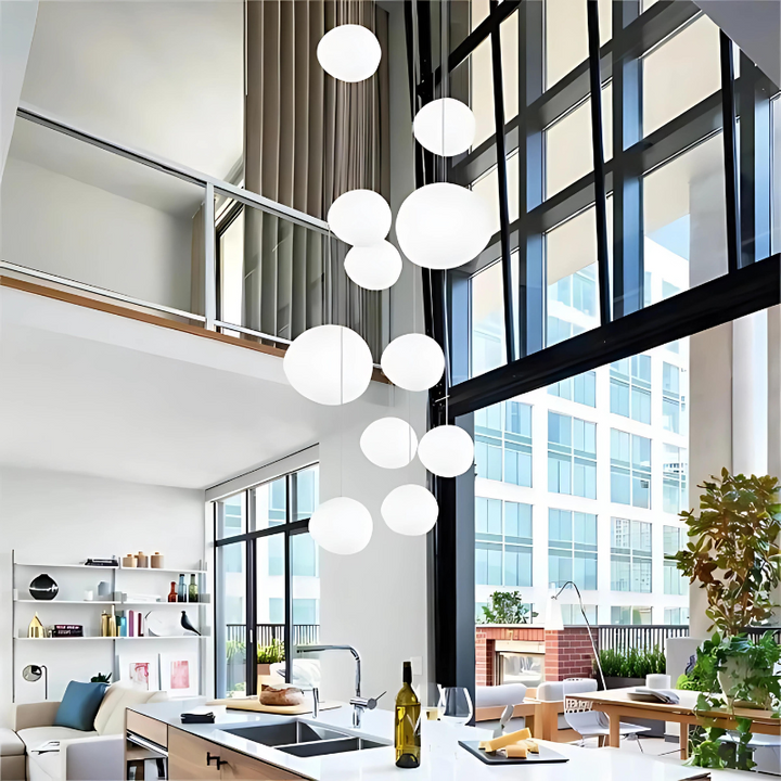Stornfield | GloStone | Élégante suspension en verre en forme de galet