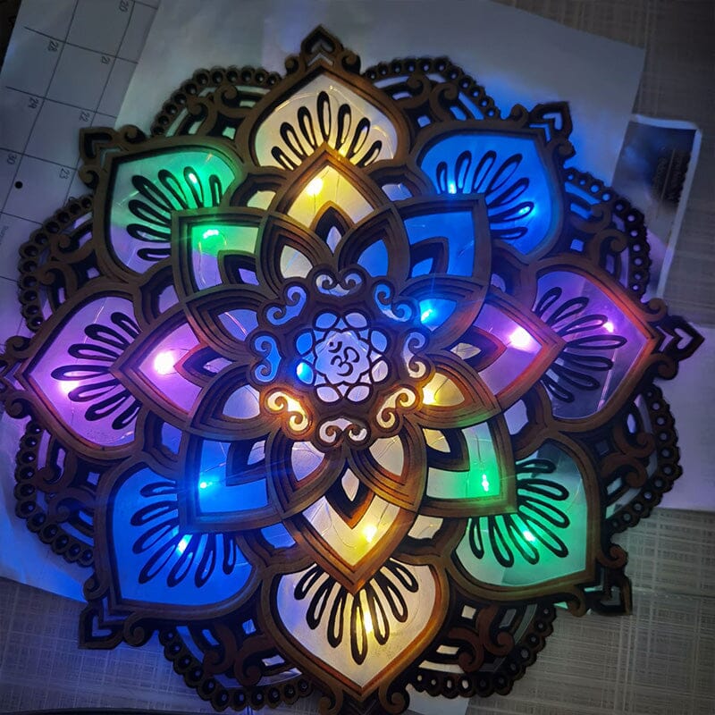 Stornfield | Handmade Wooden Mandala Wall Sconce