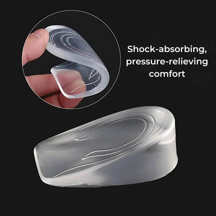 LiftComfort Silicone Gel Heel Lifting Inserts | Height Increase - Pain Relief for Plantar Fasciitis - Shock Absorption - Better Posture Stornfield