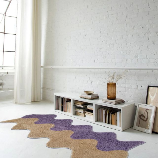 Stornfield | Abstract Colour Block Rug in Cotton-Police