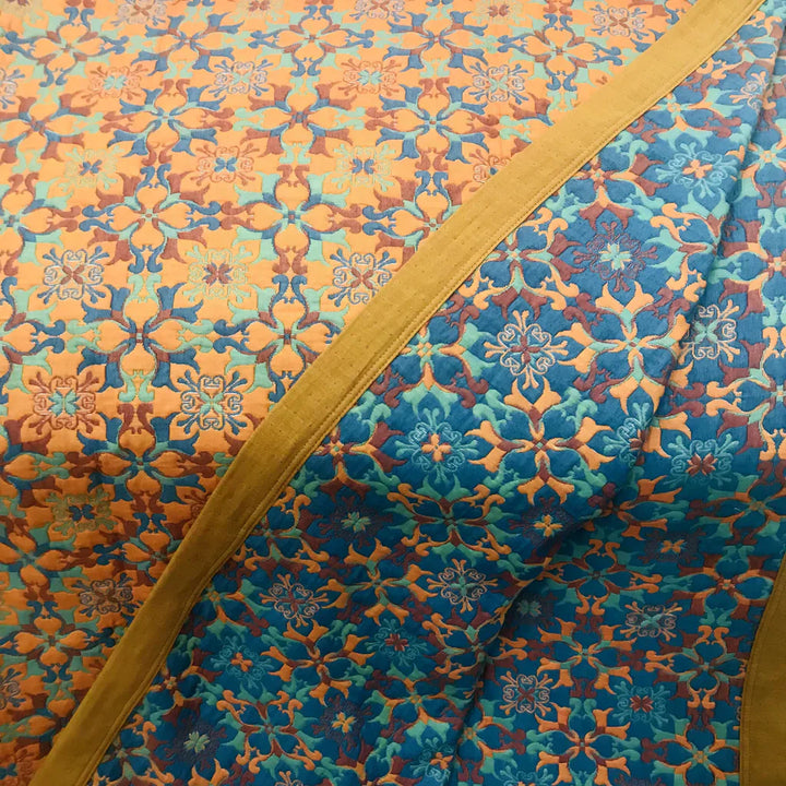 Stornfield | & Blue Pattern Six-Layer Cotton Quilt - TerraLoom
