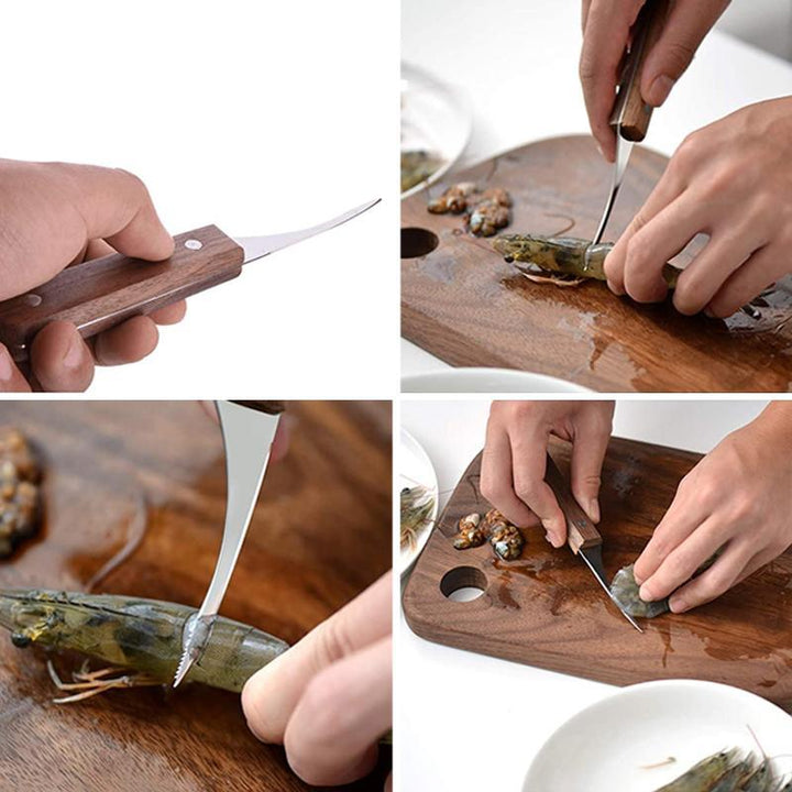 Stainless steel shrimp tool with wooden handle | Stornfield