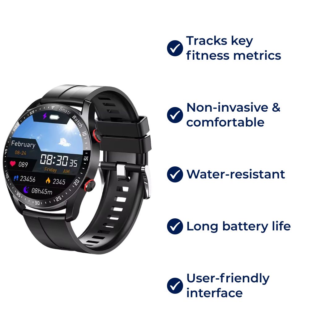 FitTrack | Non-Invasive Smart Fitness Watch - Activity Tracking - Heart Rate - Sleep - Training - GPS Notifications - Water-Resistant Stornfield